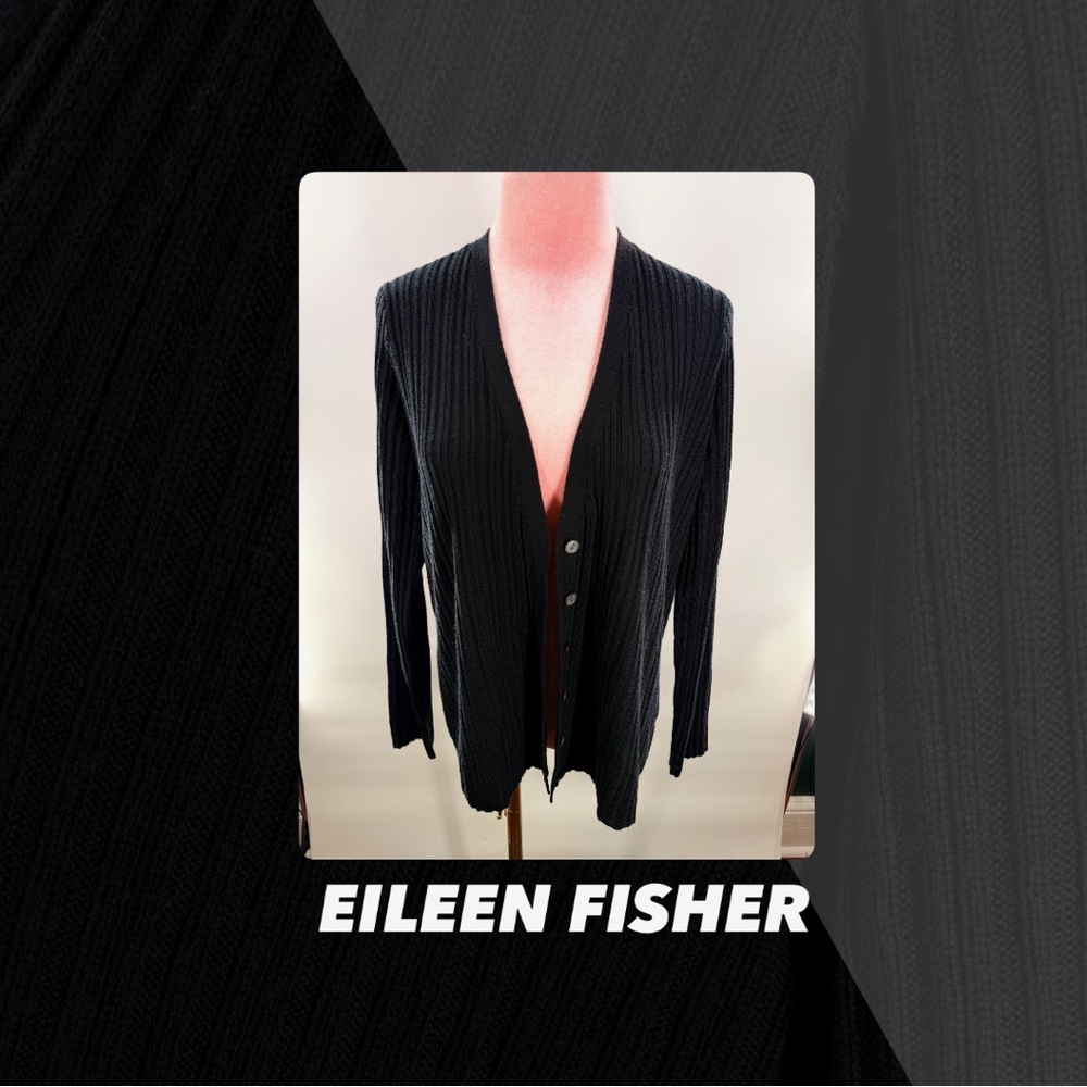 EUC Eileen Fisher V Neck Merino Wool Cardigan